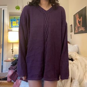 plum knit oversized sweater!🔮🔮🌂🦄.